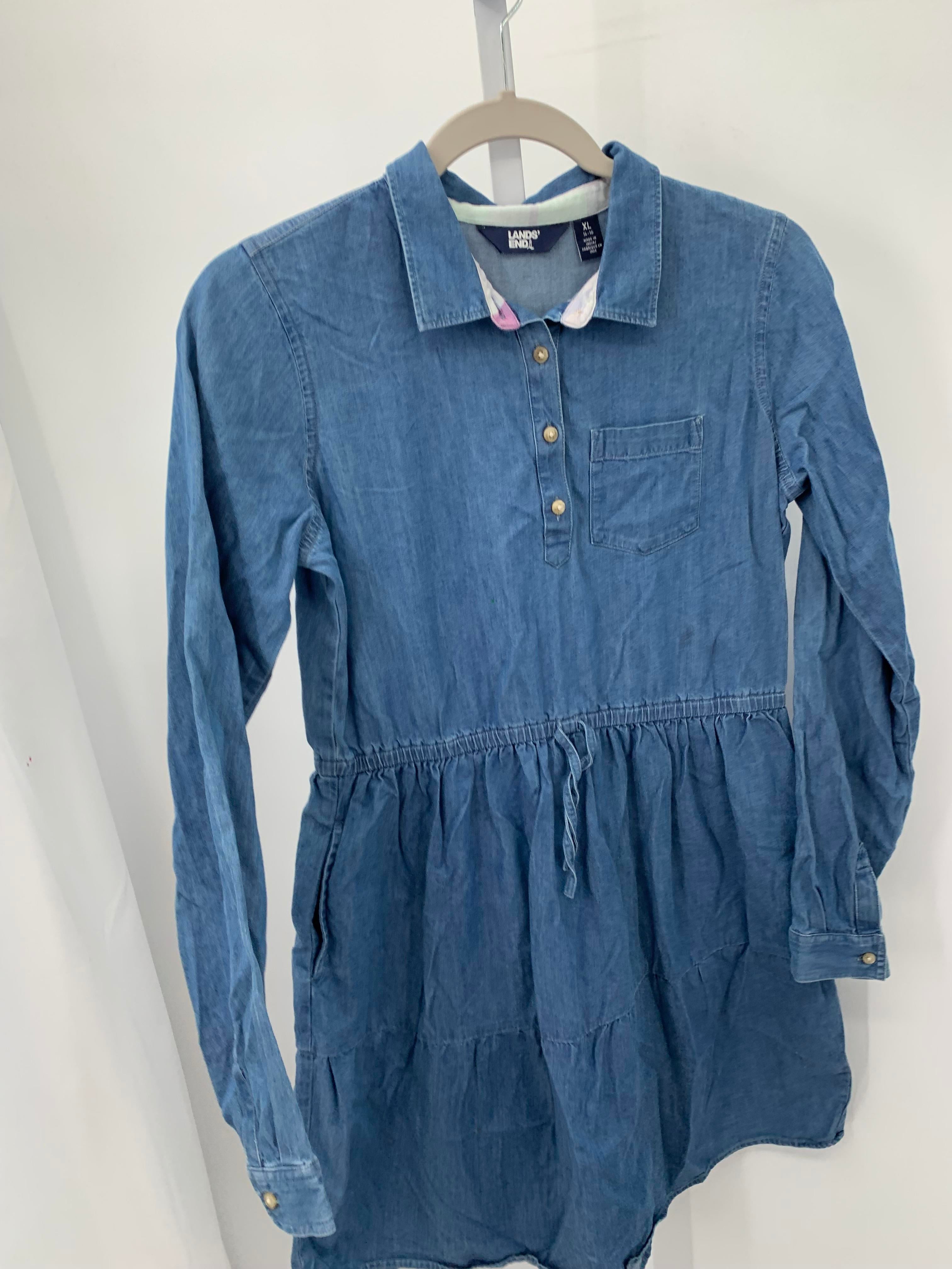 Lands End Size Extra Large Misses Long Sleeve Dress