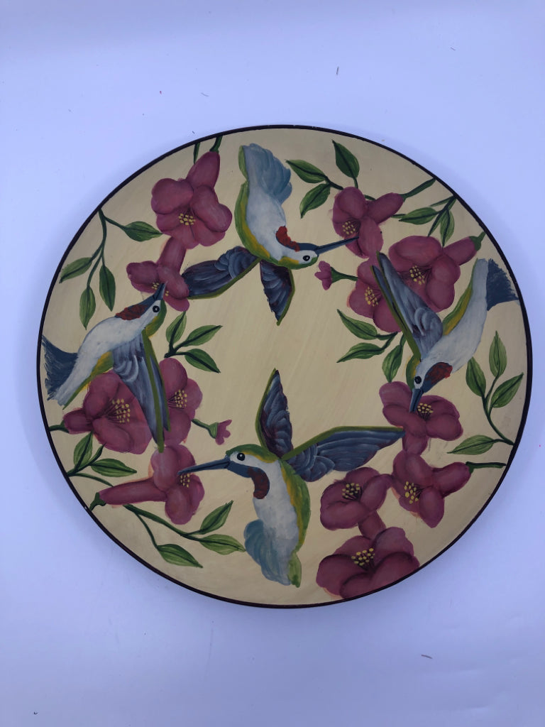 YELLOW HUMMING BIRD PLATE.