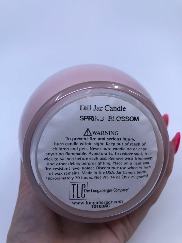 NIB CANDLE TALL JAR SPRING BLOSSOM LONGABERGER