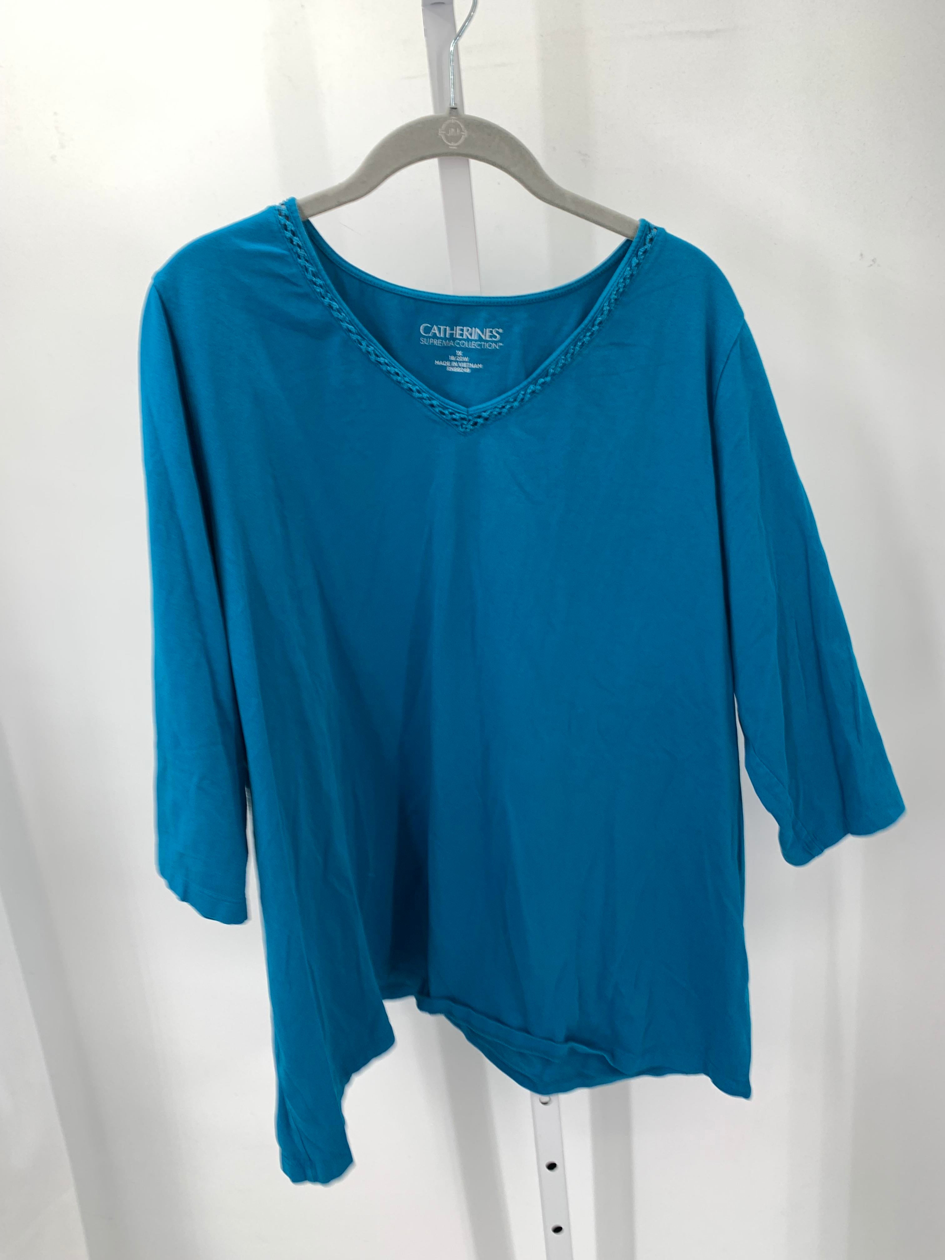 Catherine Size 1X Womens 3/4 Sleeve Shirt