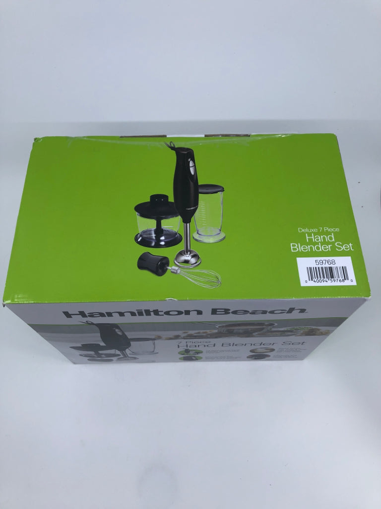 NIB HAMILTON BEACH 7 PC HAND BLENDER.