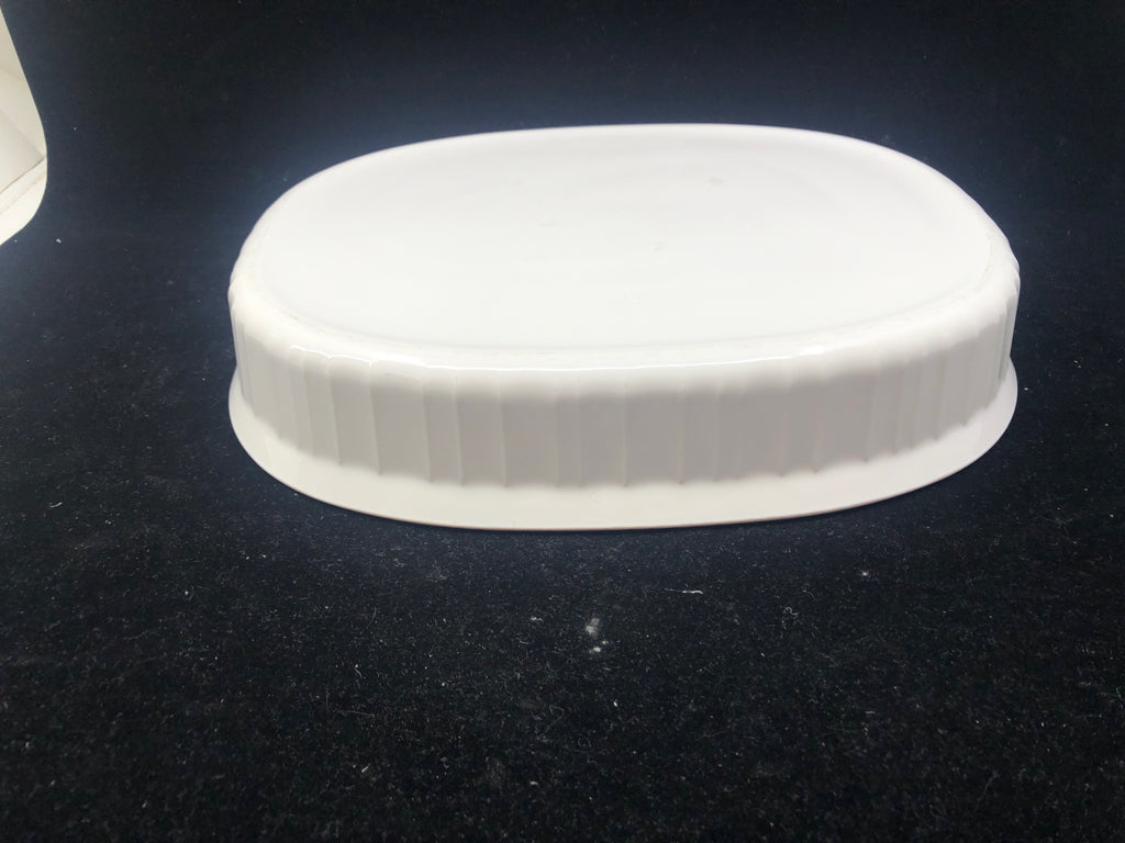 CORNING WARE OVAL WHITE SERVING DISH.