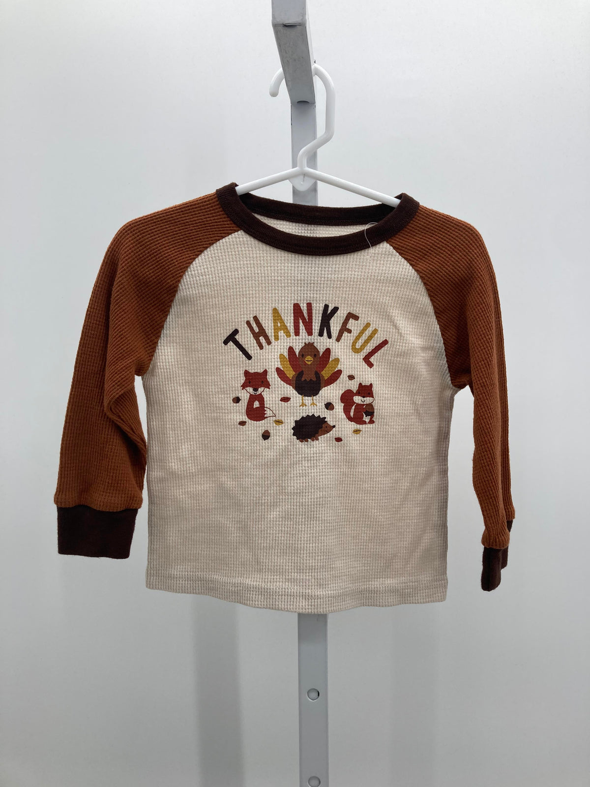 LONG SLV SHIRT WAFFLE KNIT THANKFUL