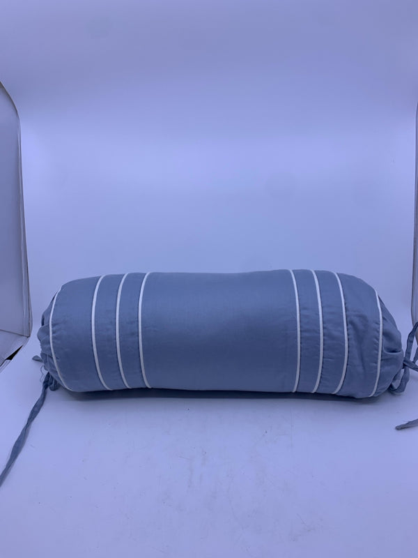 BLUE CYLINDER PILLOW.