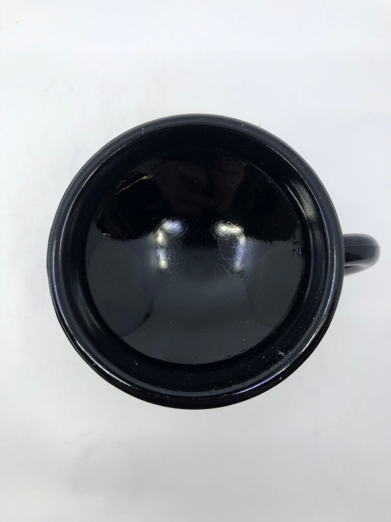 VTG TALL BLACK CANCER HOROSCOPE SIGN MUG.