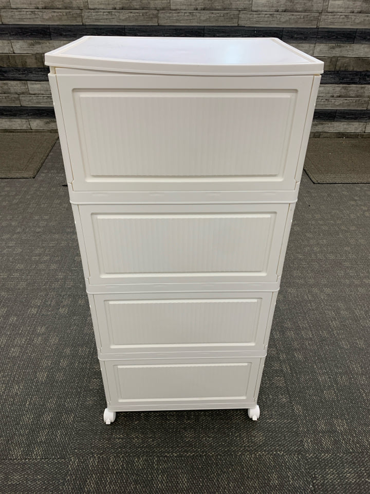 4-DRAWER WHITE ROLLING ORGANIZER.