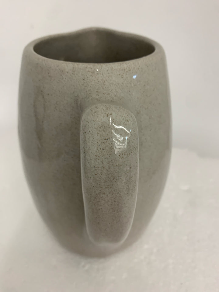 LIGHT GREY POTTERY PITCHER.