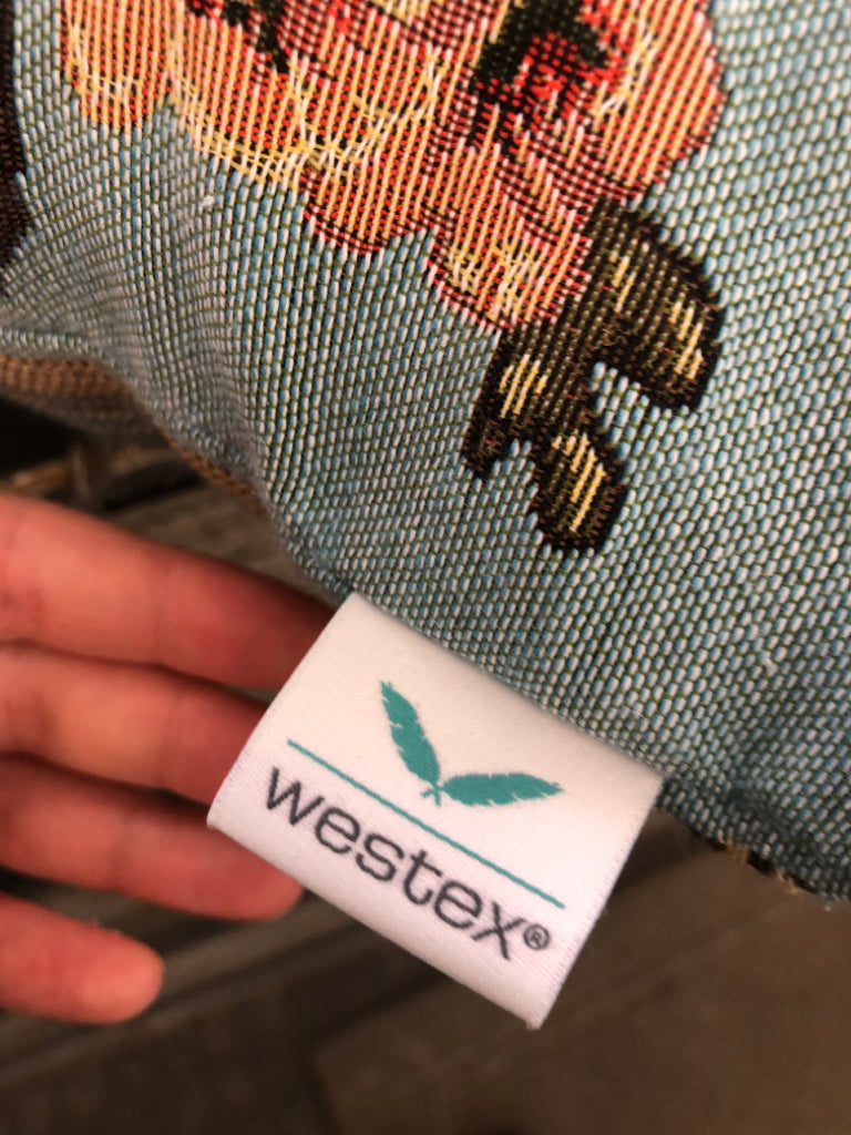 STITCHED BLUE BIRD PILLOW.