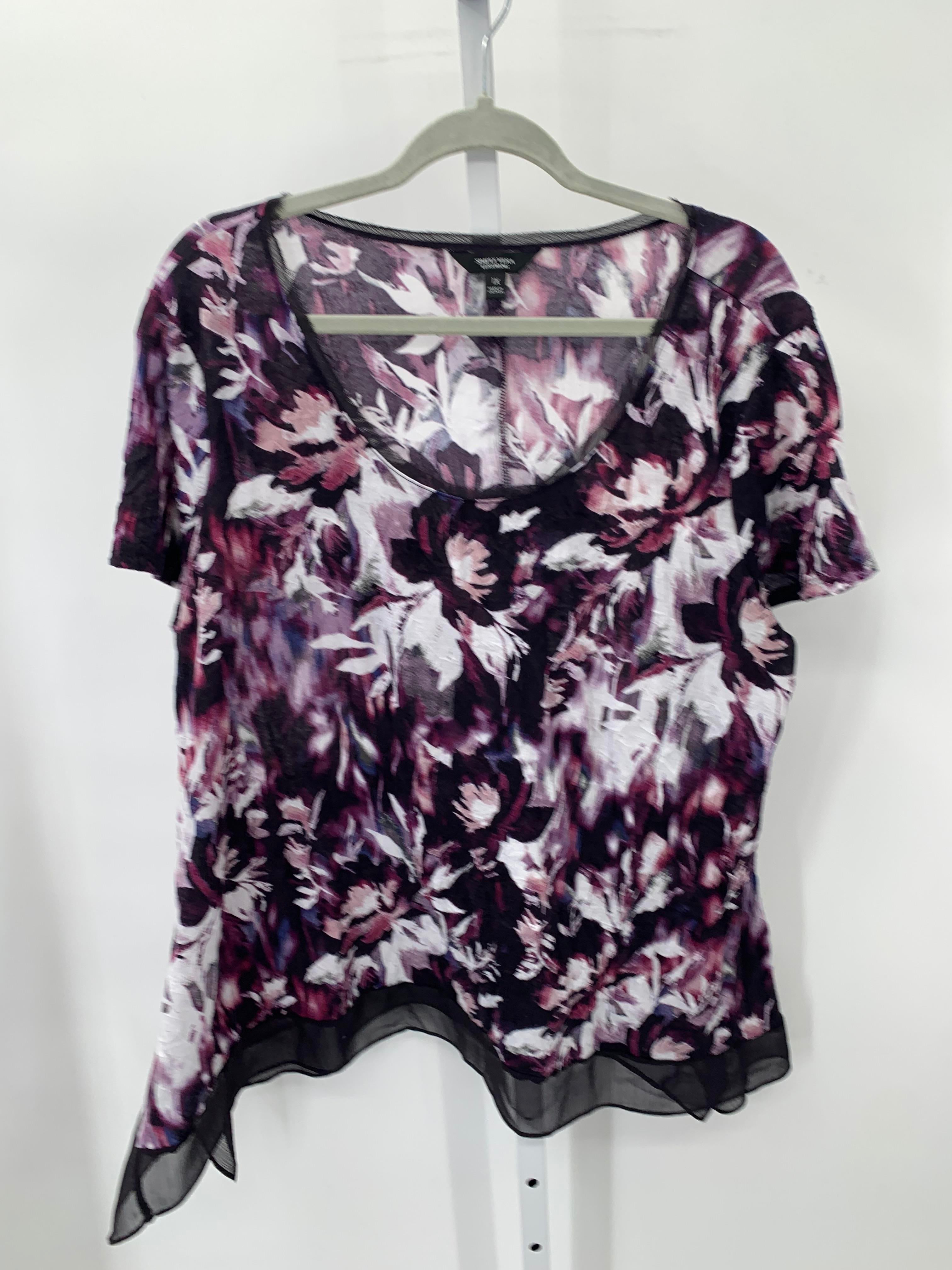 Vera Wang Size 1X Womens Short Sleeve Shirt