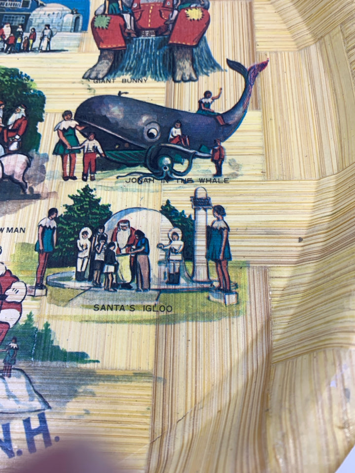 SANTA'S VILLAGE WOOD SERVING TRAY.