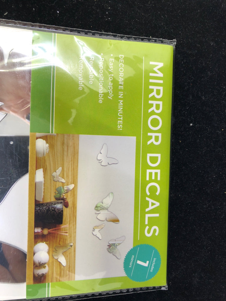 NIP MIRROR BUTTERFLY DECALS.