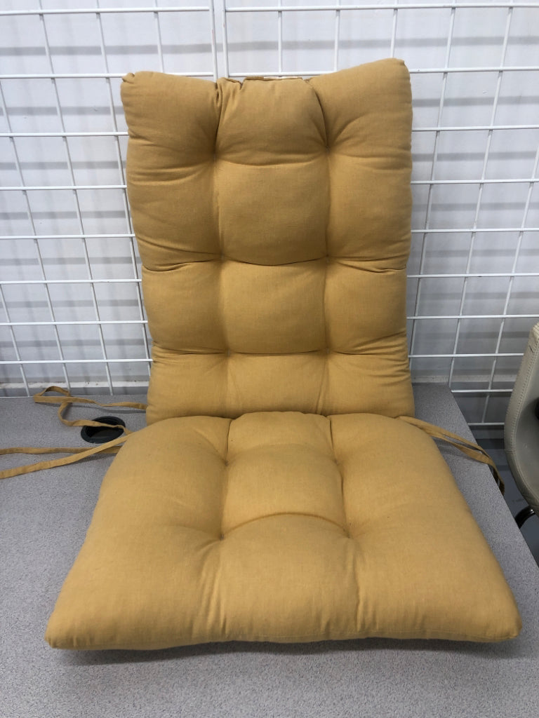 2PC TAN CHAIR SEAT/BACK CUSHION.