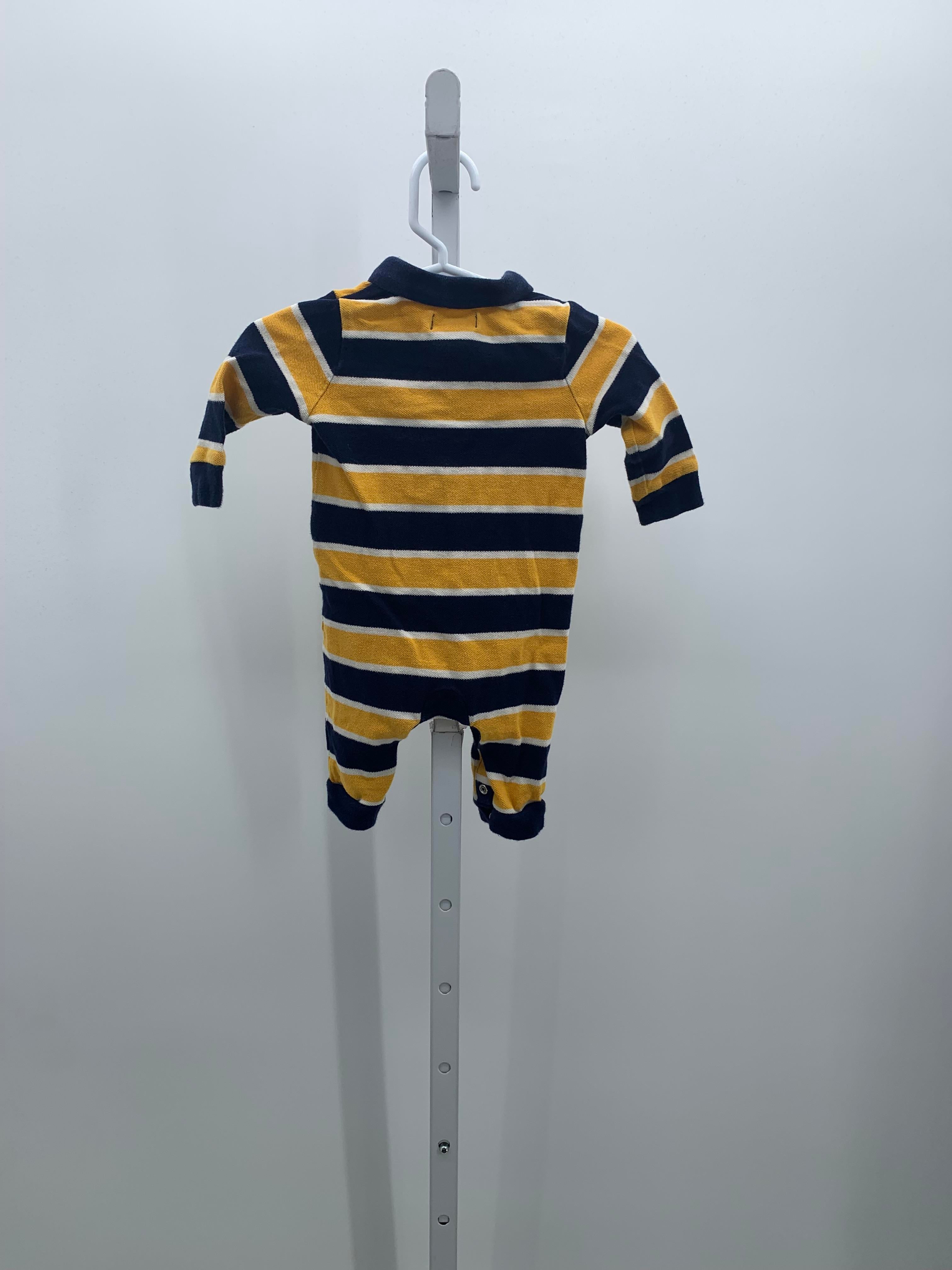 NAVY/ YELLOW STRIPE ROMPER