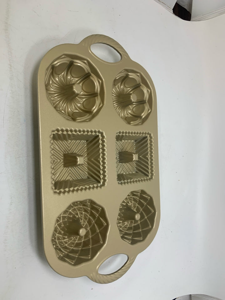 GEO BUNDTLETTE GOLD CAST ALUMINUM PAN 6 CAVITY.