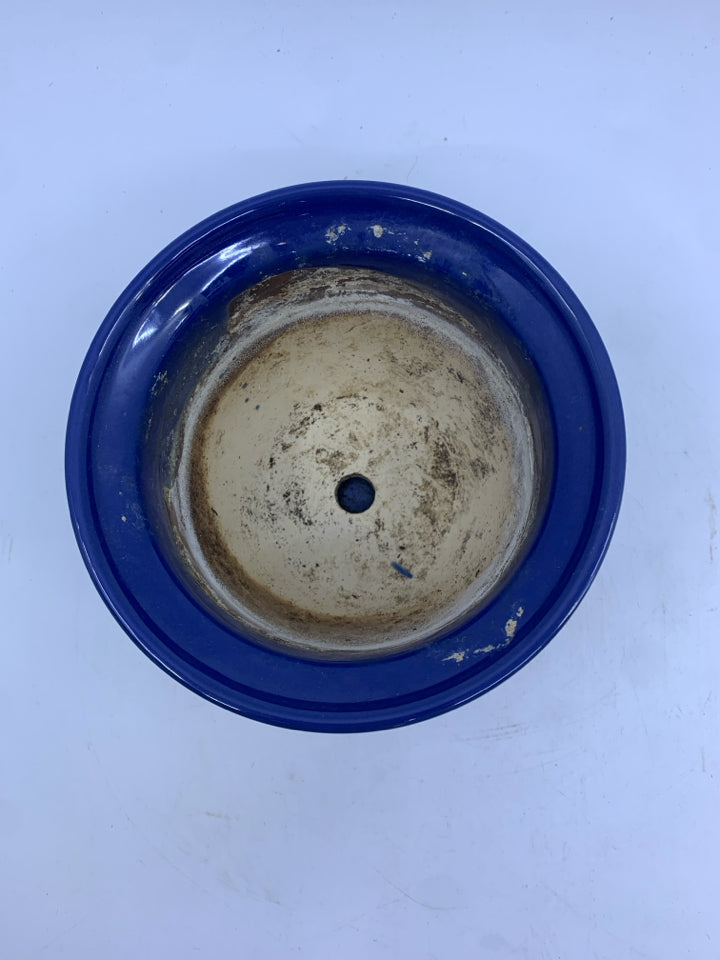 ROYAL BLUE CERAMIC PLANTER.