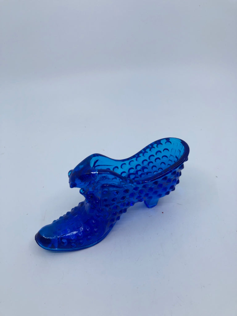 COBALT BLUE HOBNAIL SHOE DECOR.