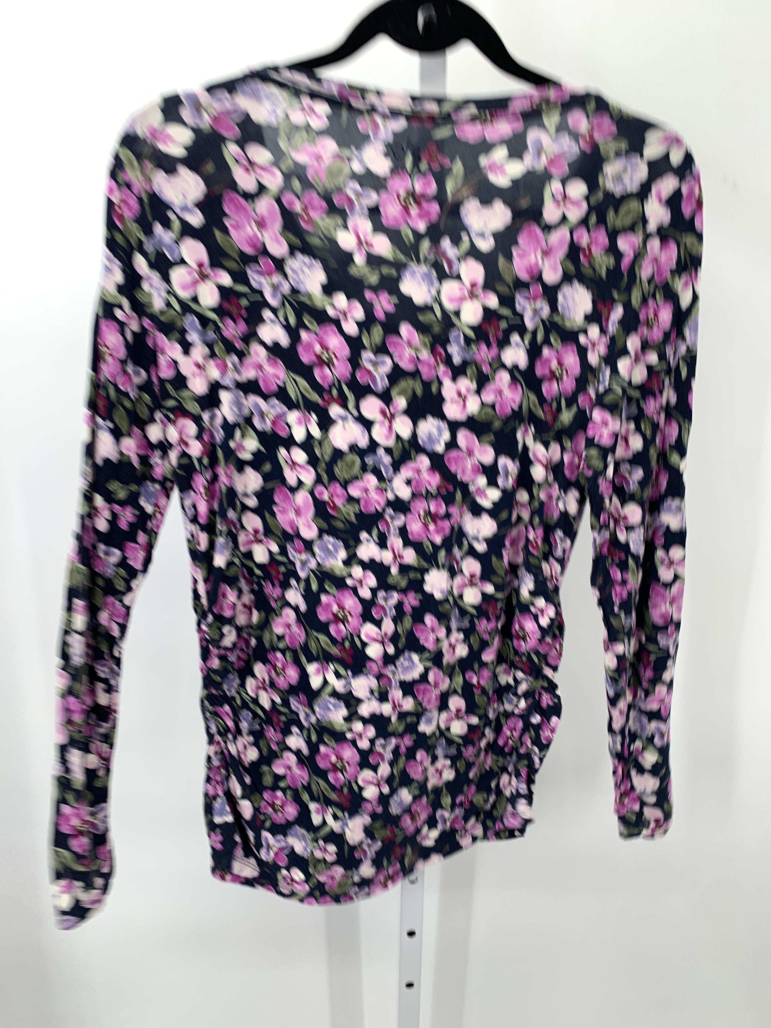 a:glow Navy Size Medium Maternity Long Sleeve Shirt