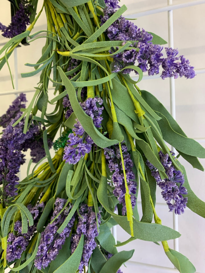 FAUX LAVENDER WREATH.