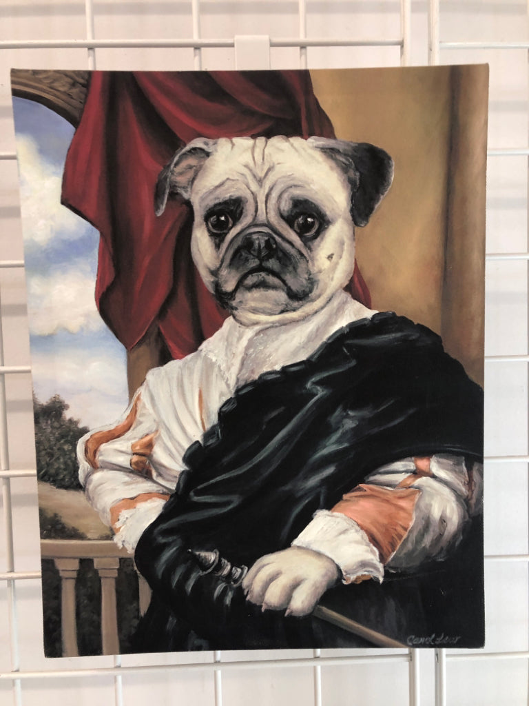 ROYAL PUG PAINTING CANVAS PRINT.