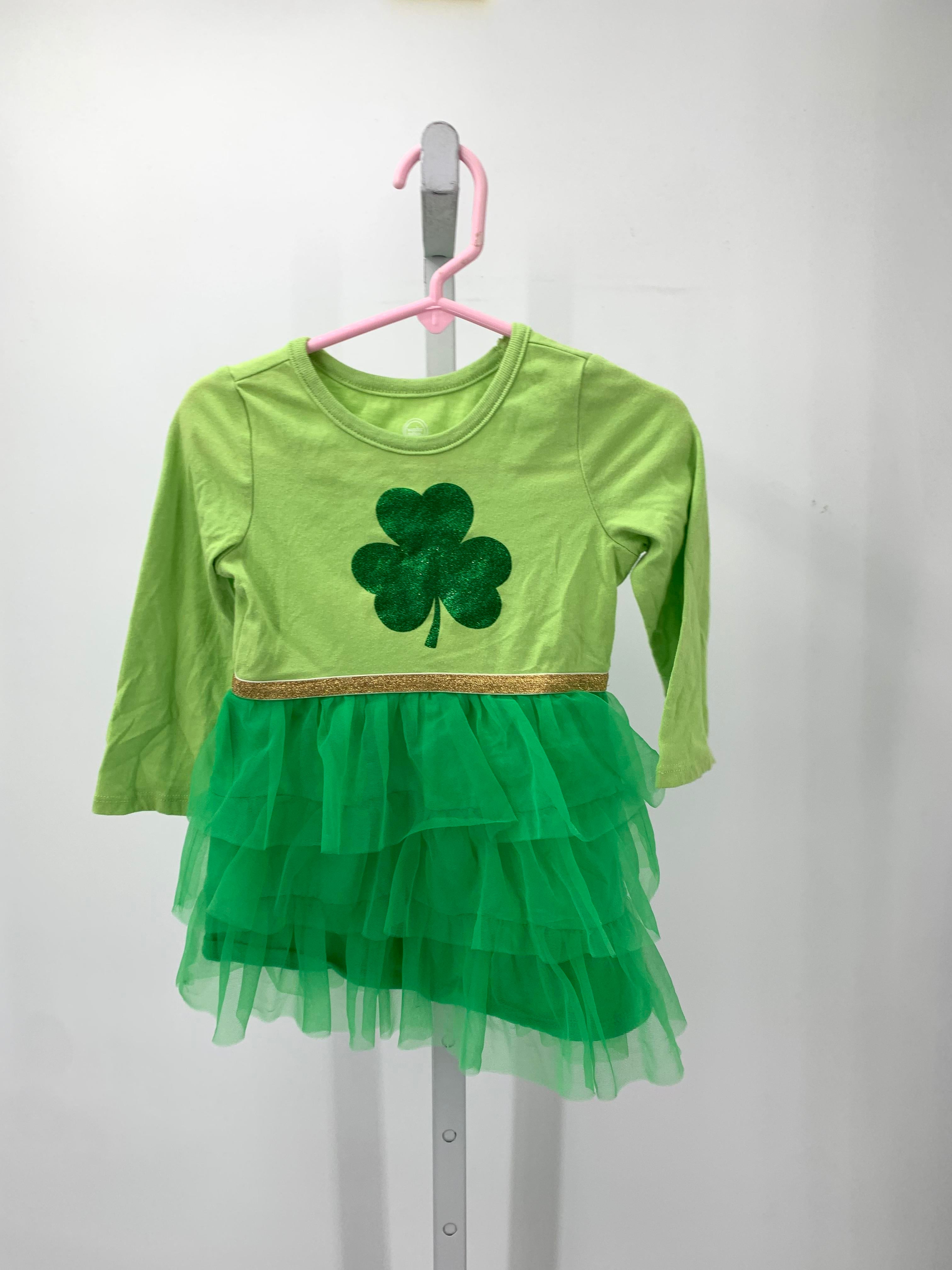 LONG SLV DRESS GLITTER SHAMROCK
