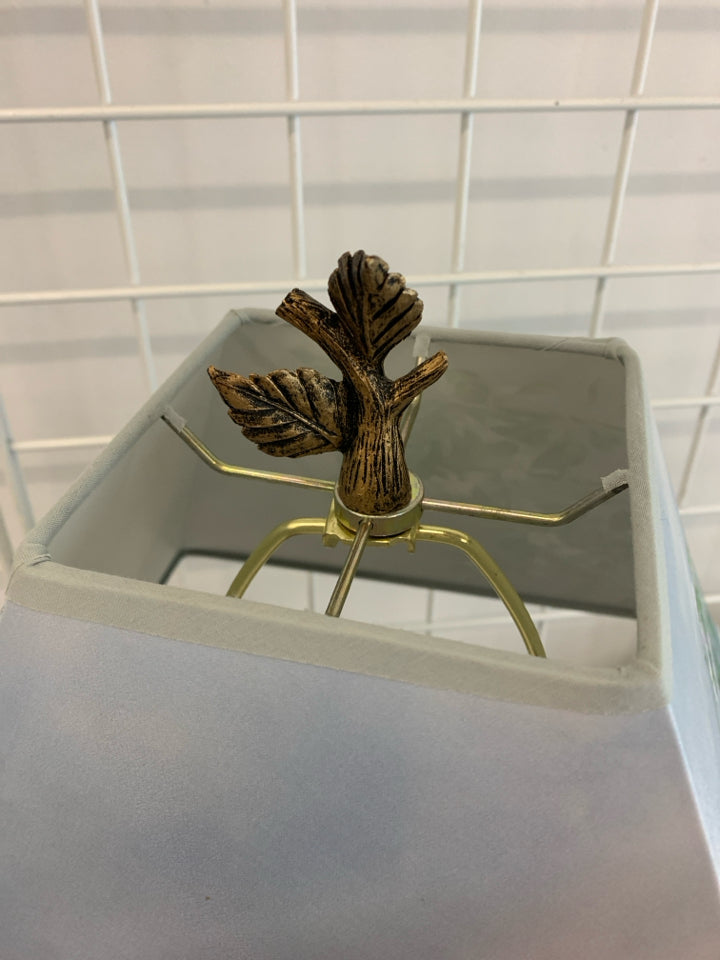 BIRD THEMED LAMP W/BRANCH SHADE.
