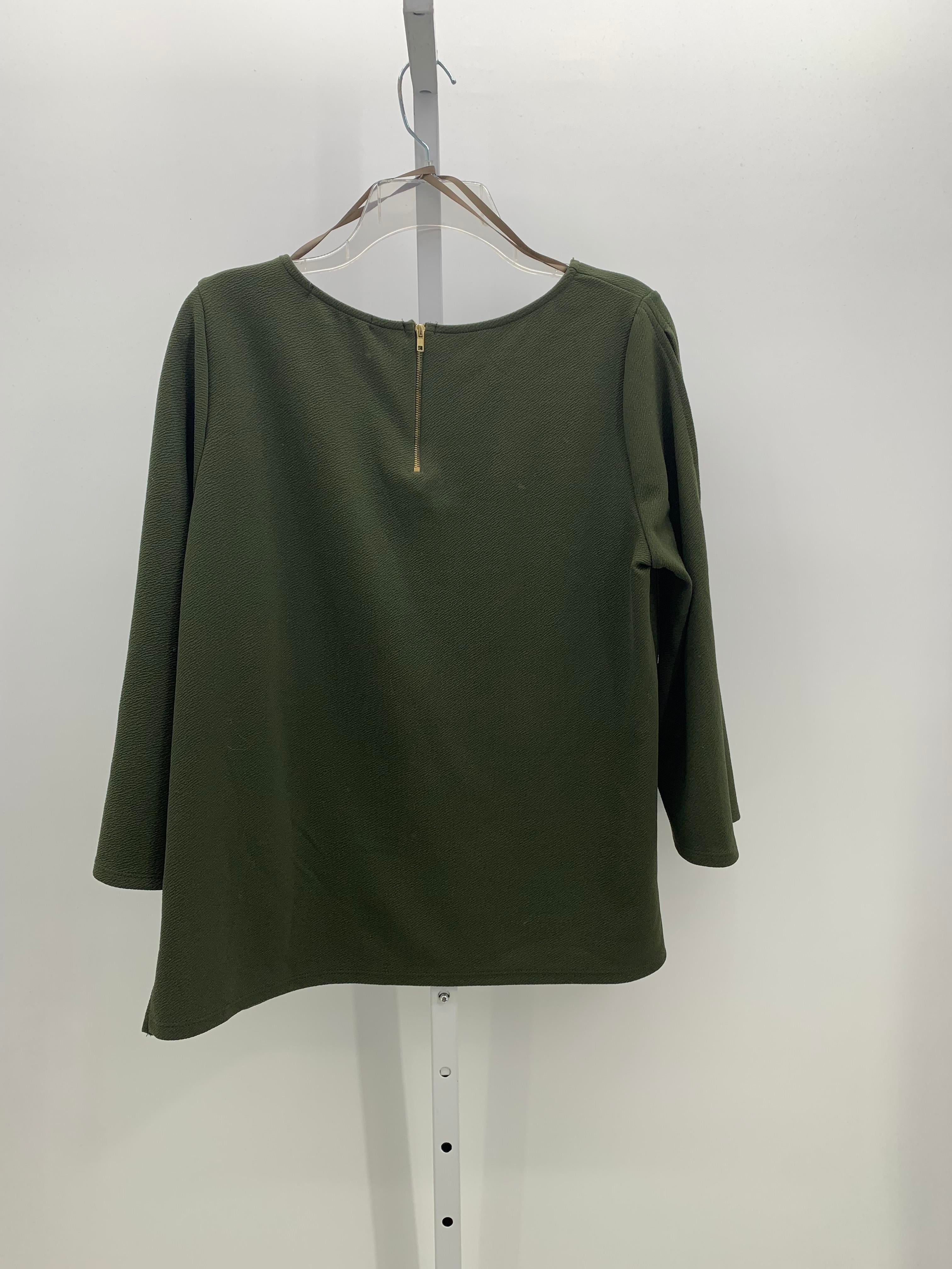 Green Envelope Size Extra Large Misses 3/4 Sleeve Shirt