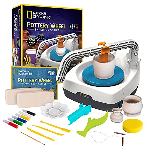 NATIONAL GEOGRAPHIC Kids Pottery Wheel Complete Pottery Kit for Beginners  Elect