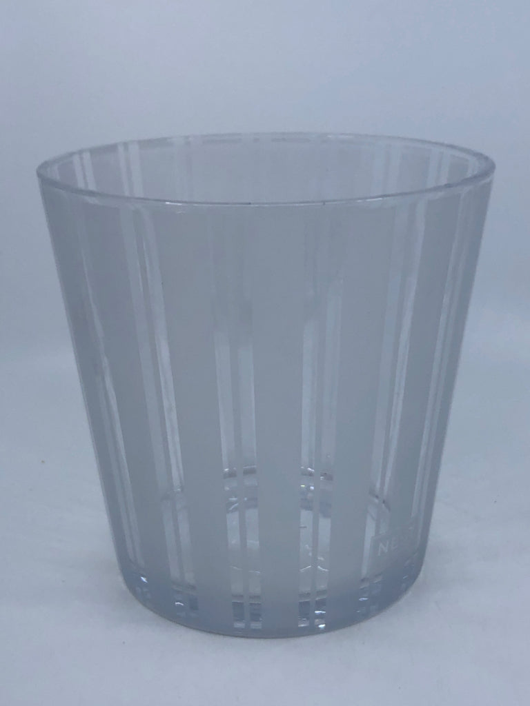 FROSTED STRIPES GLASS ICE BUCKET.