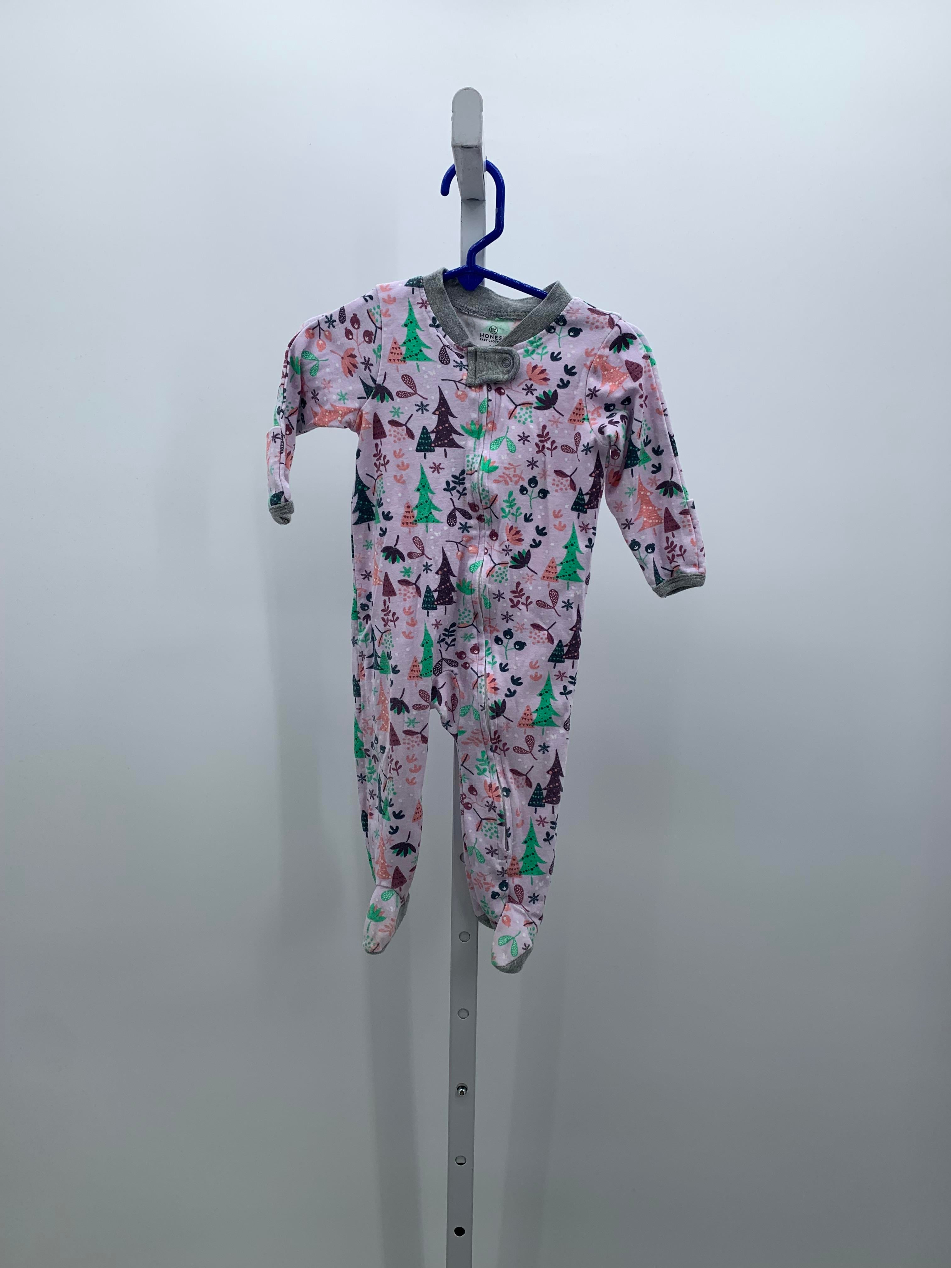 LONG SLV ROMPER XMAS TREES