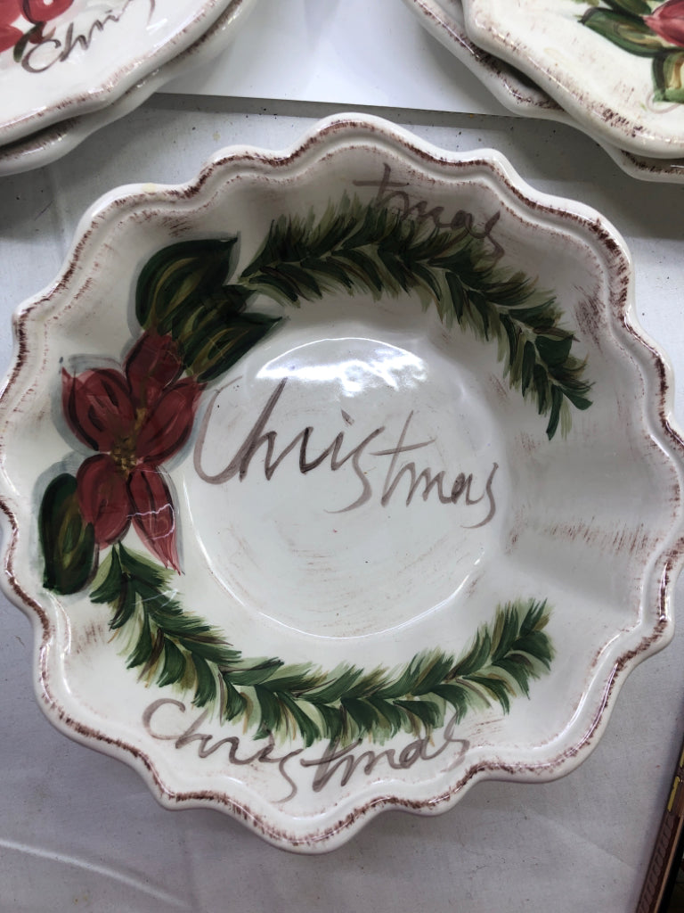 8 PC CHRISTMAS TREE SERVING SET.