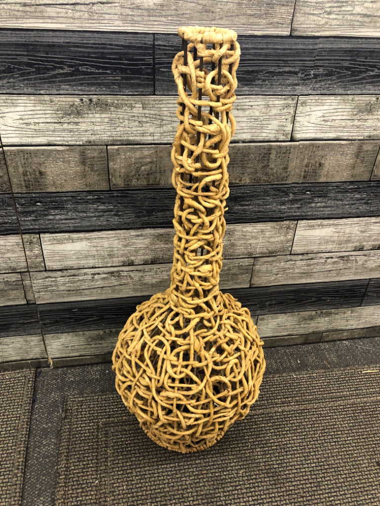 LARGE WOVEN FLOOR VASE.