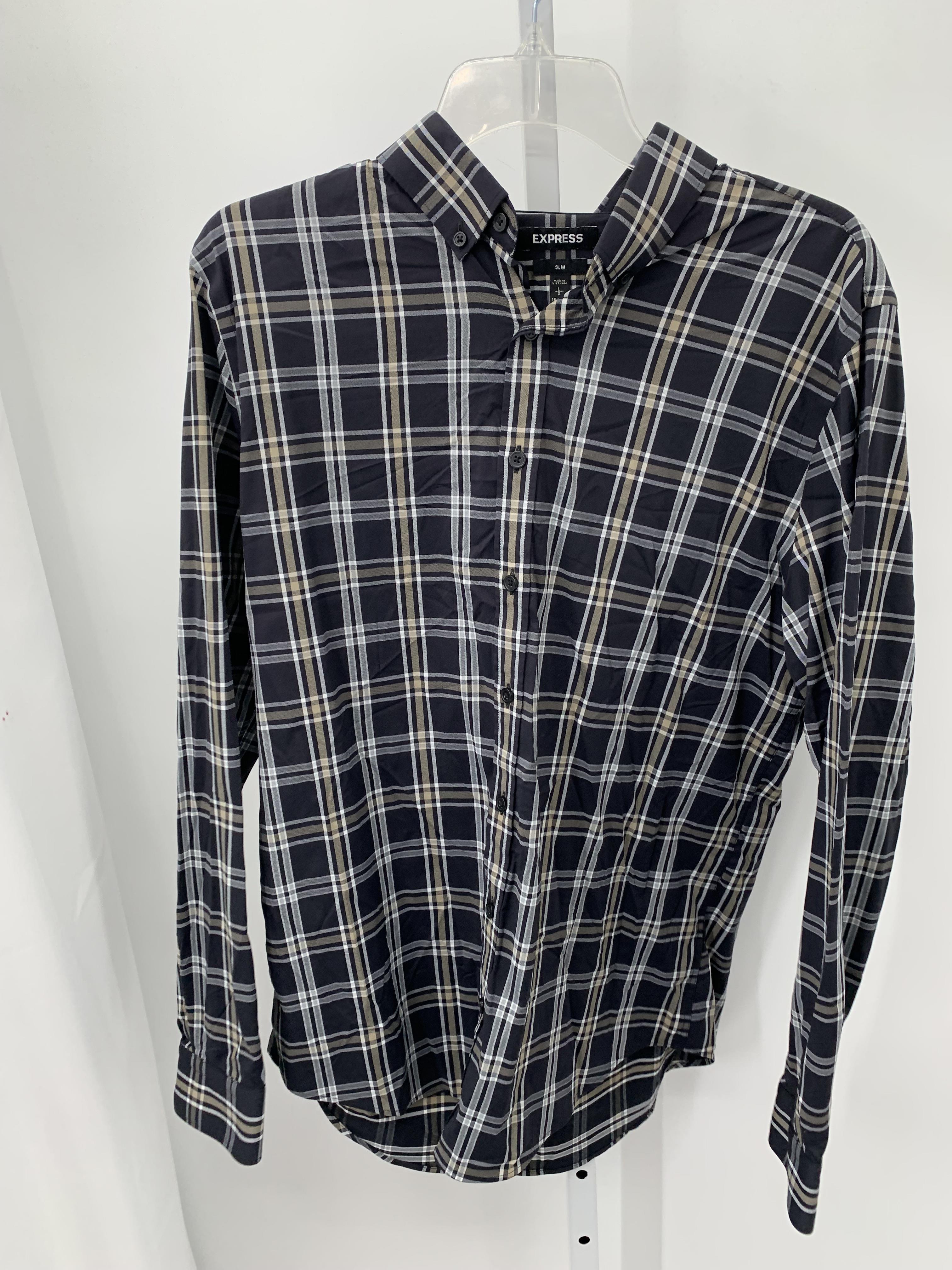 SLIM PLAID BTN DOWN