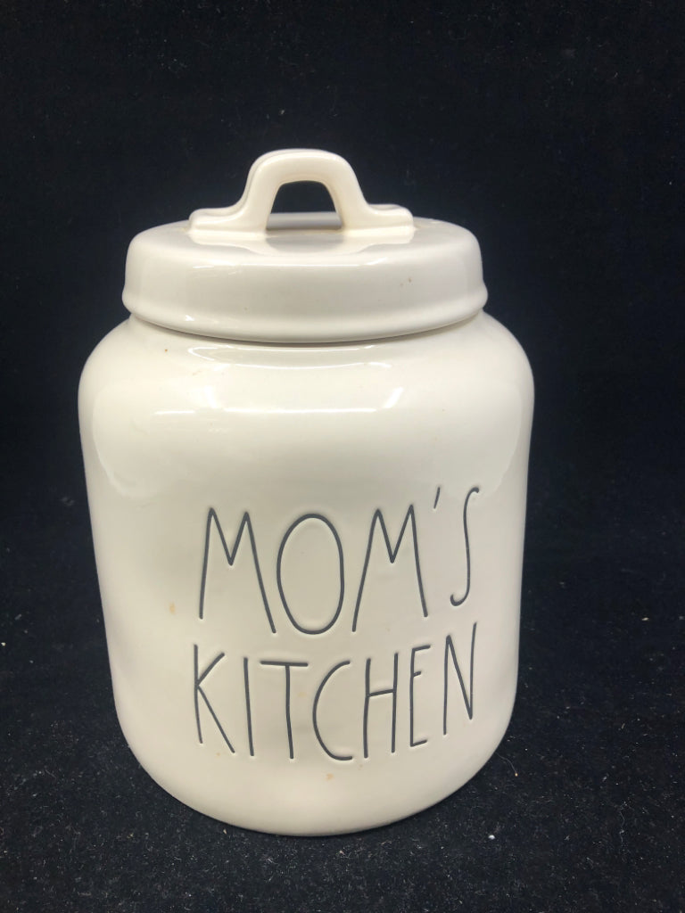 RAE DUNN "MOM'S KITCHEN" COVERED CANISTER.