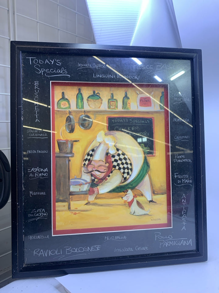 TODAYS SPECIALS CHEF WALL ART.
