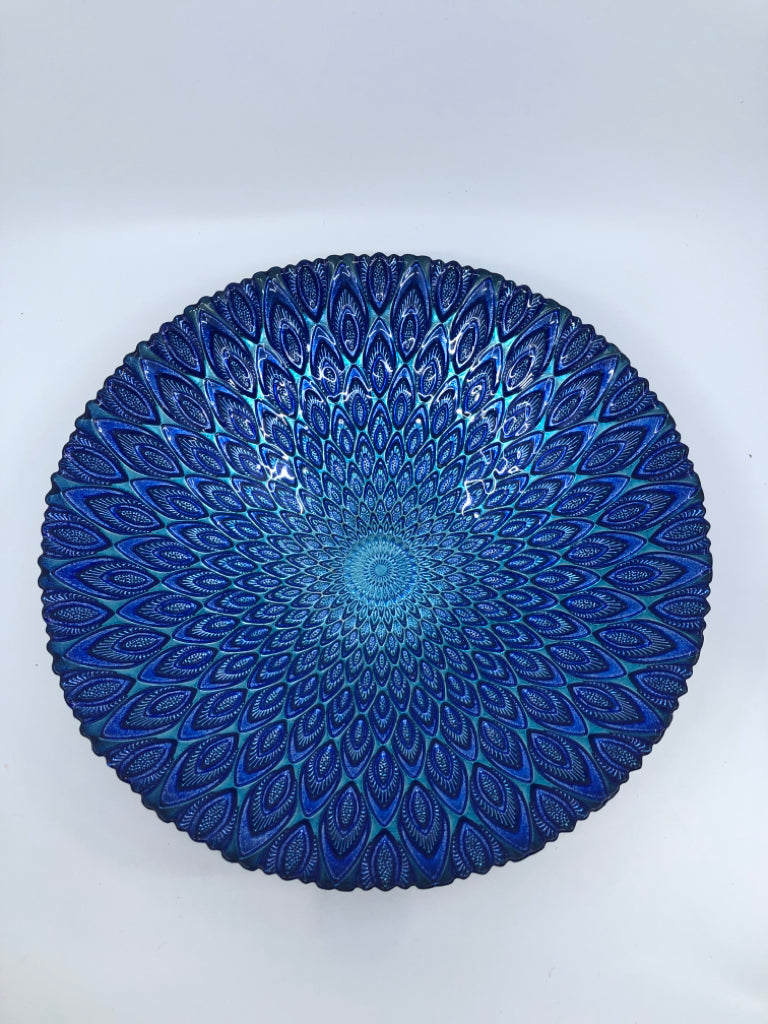 TEAL AND BLUE SHIMMER BOWL.