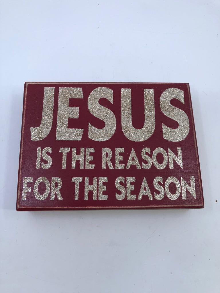 JESUS MAROON BLOCK SIGN.