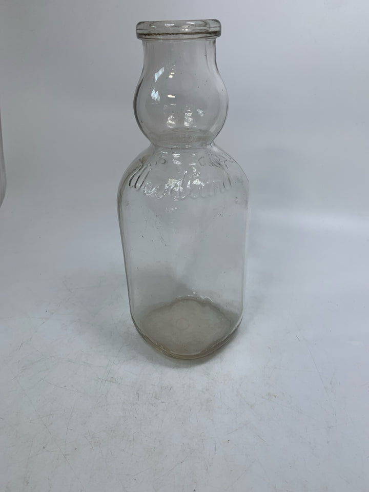 VTG WOODLAND GLASS BOTTLE EMPTY.
