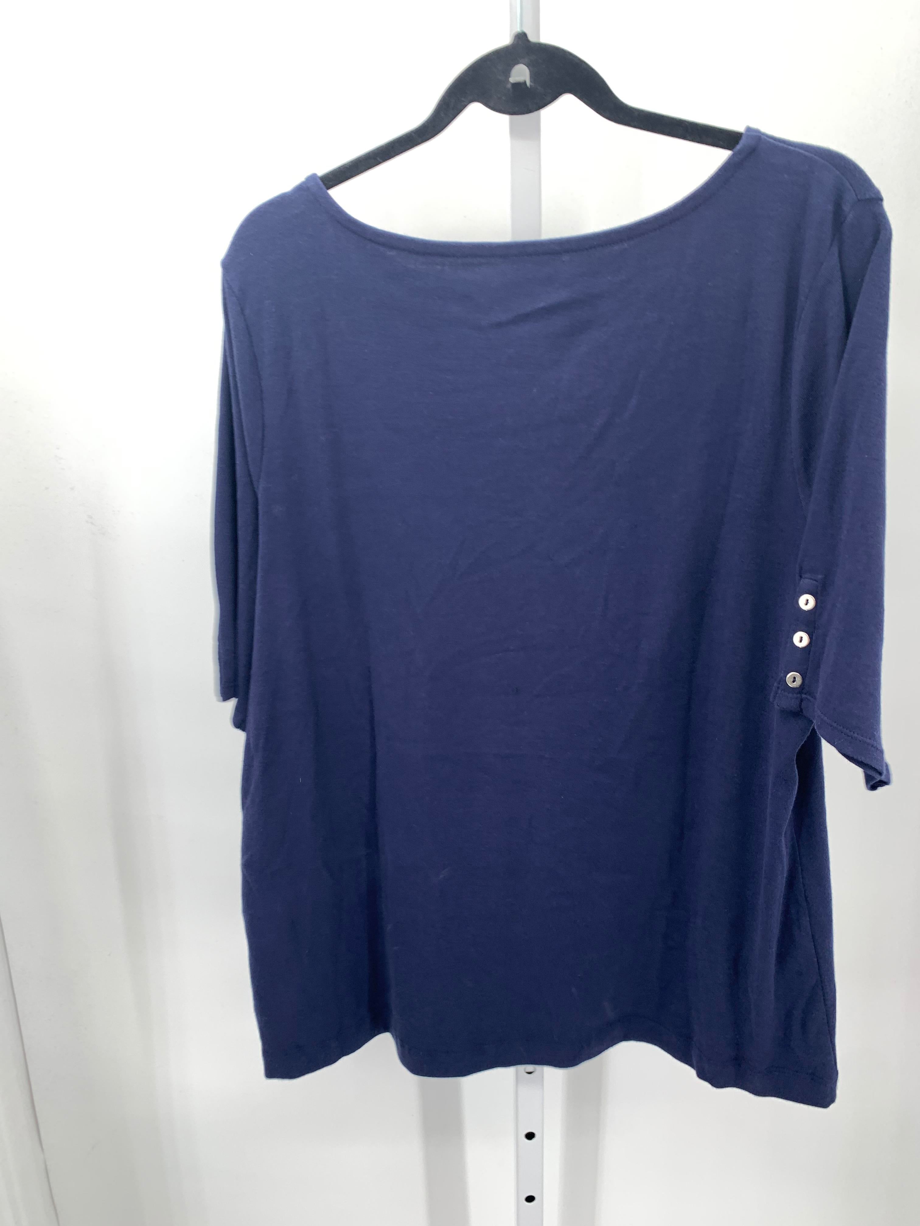 Chico's Size Large Misses Short Sleeve Shirt