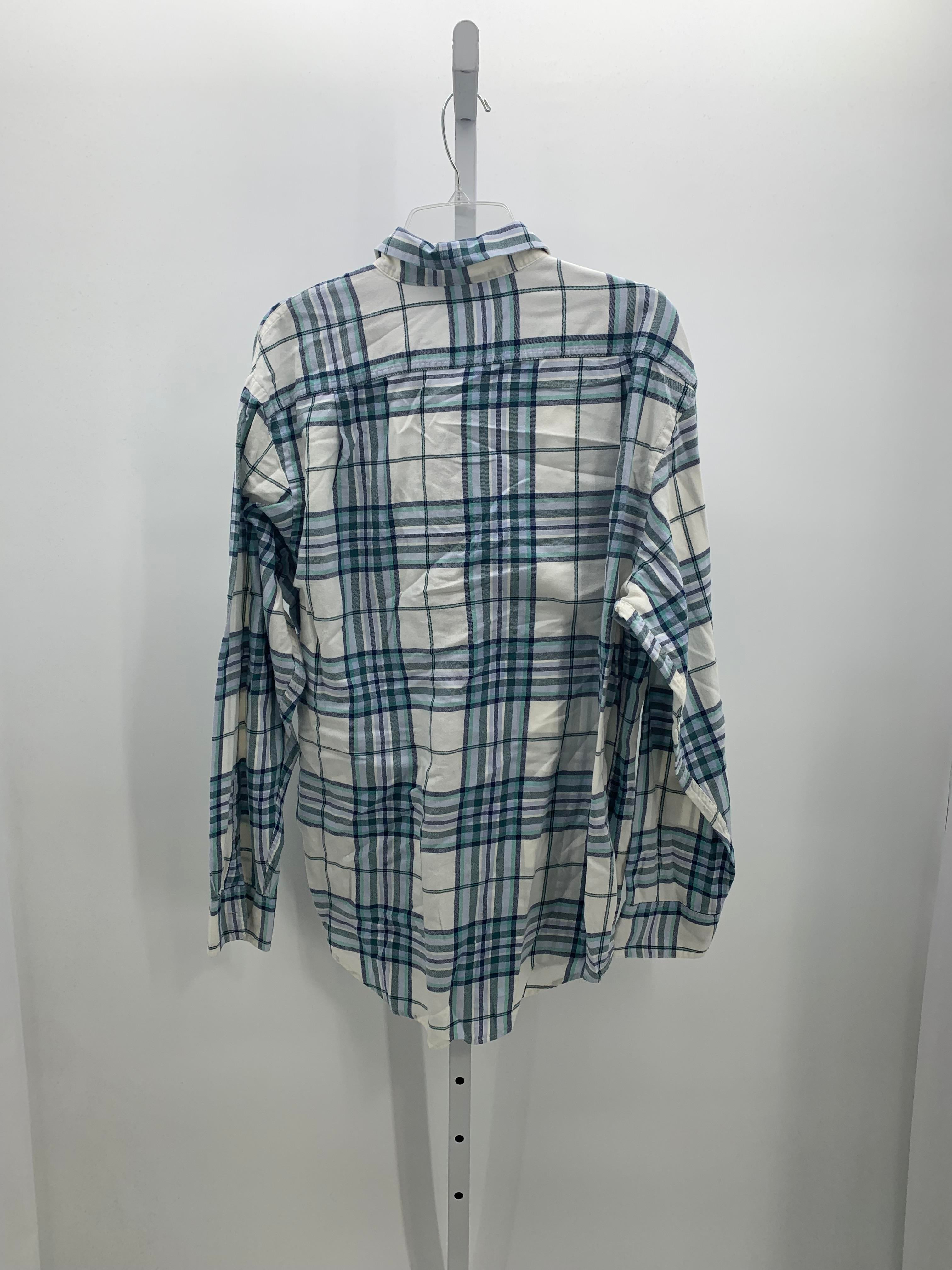 WHITE/BLUE PLAID BUTTON DOWN