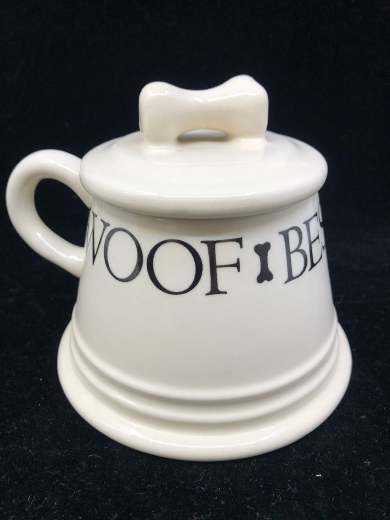 CREAM DOG MUG W LID.