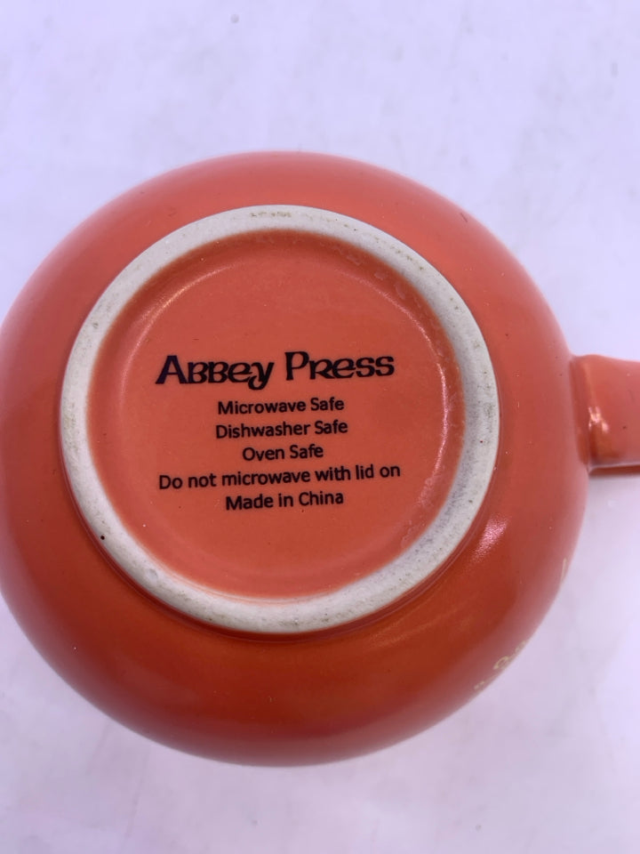 DEAR GOD- SALMON PINK MUG.