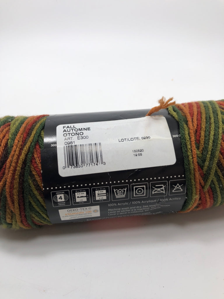 NWT RED HEART AUTUMN COLOR YARN.