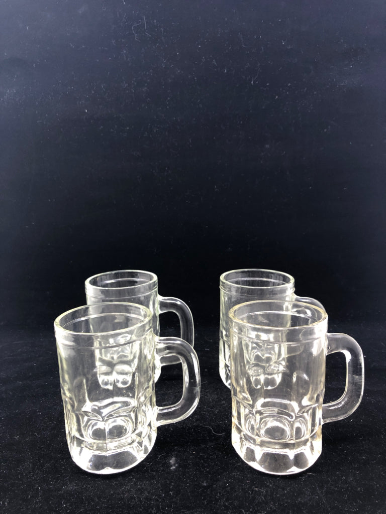 4 SHORT BEER MUGS.