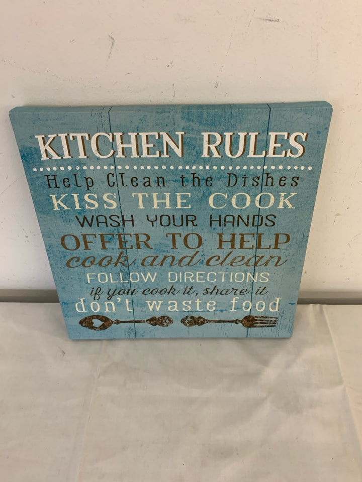 KITCHEN RULES CANVAS.