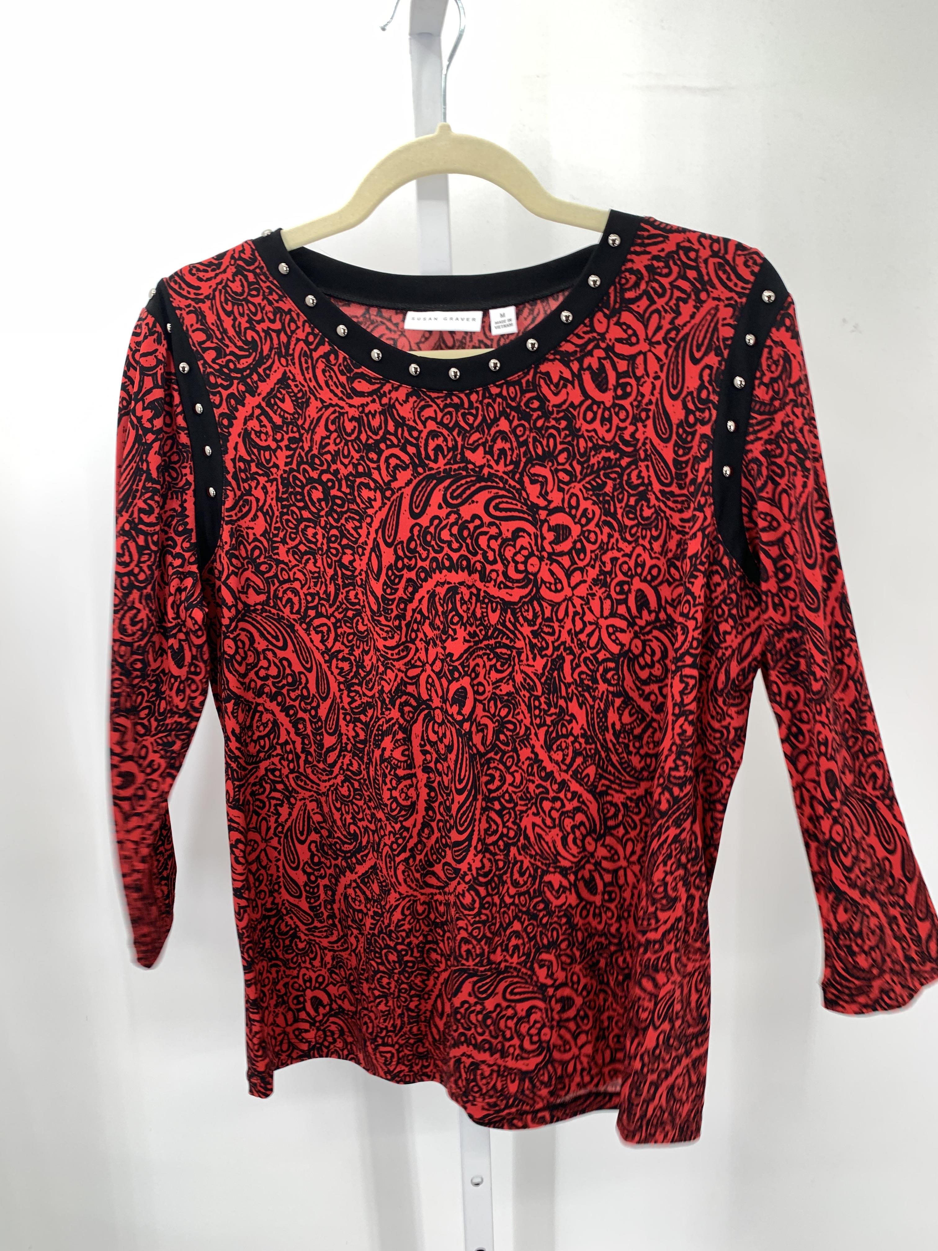 Susan Graver Size Medium Misses 3/4 Sleeve Shirt