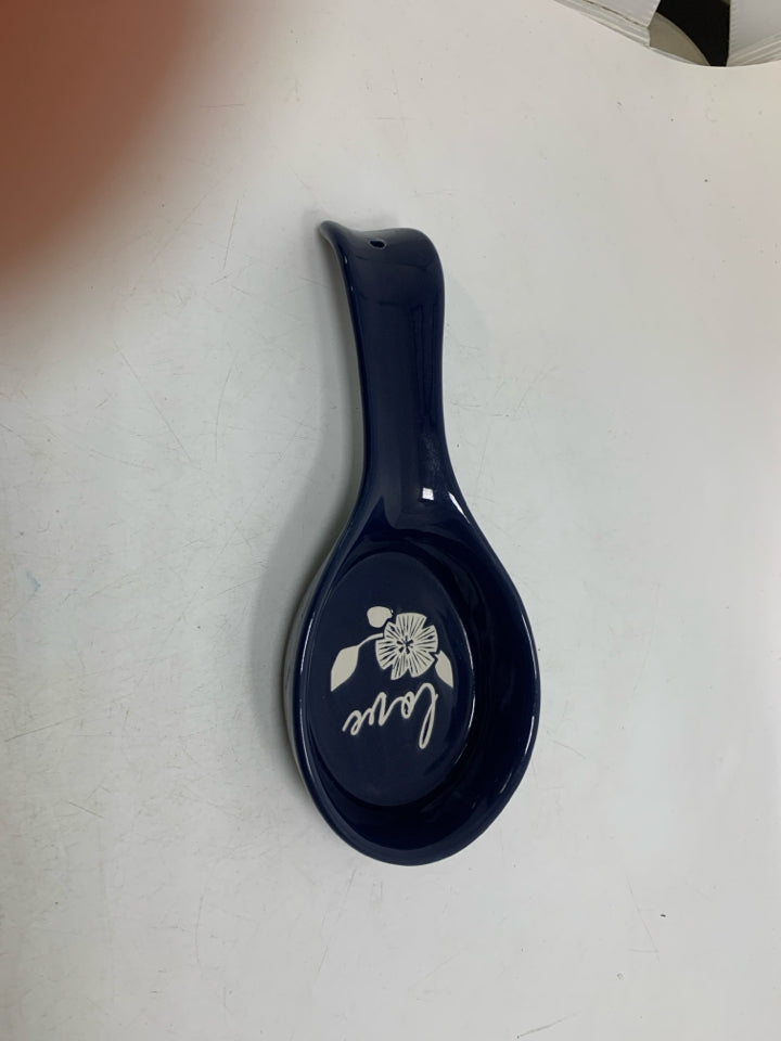 DARK BLUE "LOVE" SPOON REST.