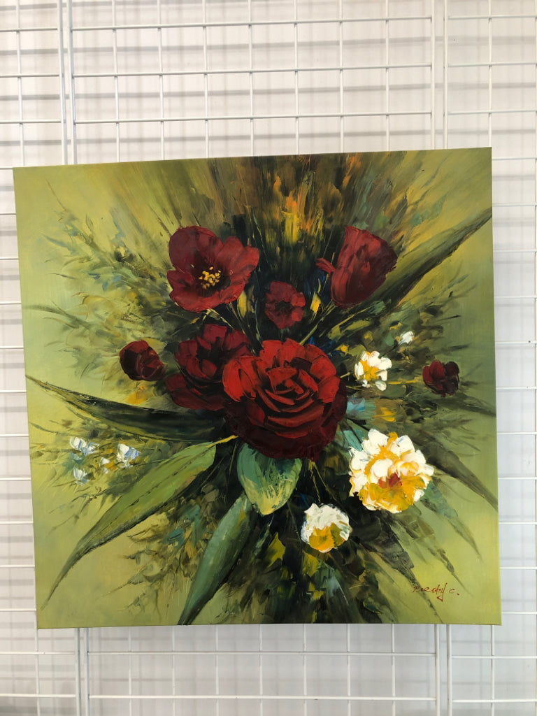BLOOMING ROSE CANVAS - SIGNED.