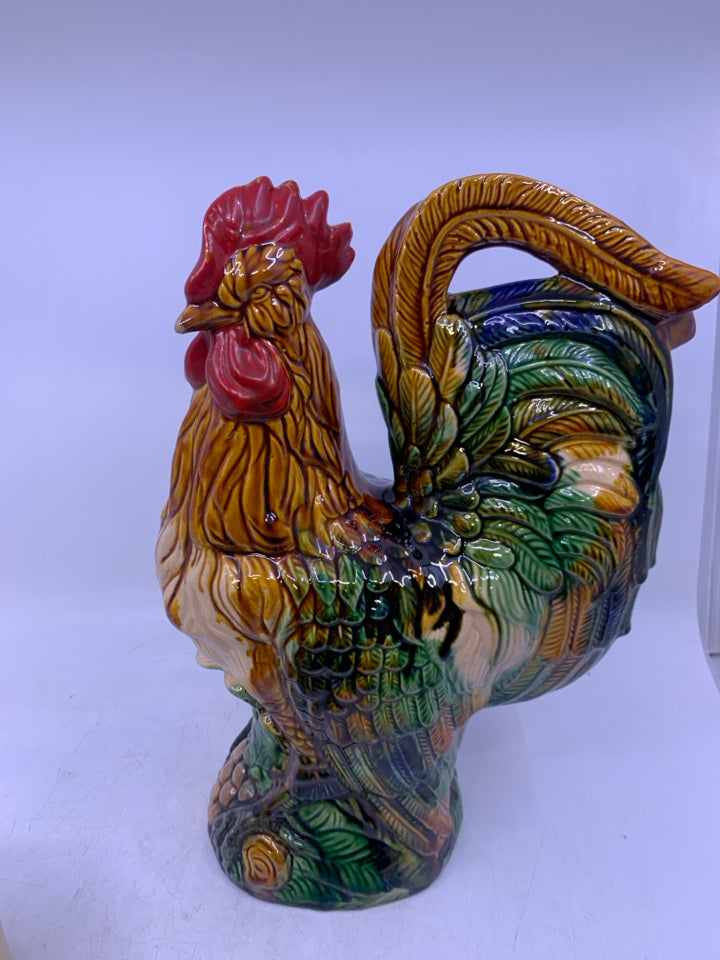 LARGE PAINTED STANDING ROOSTER.