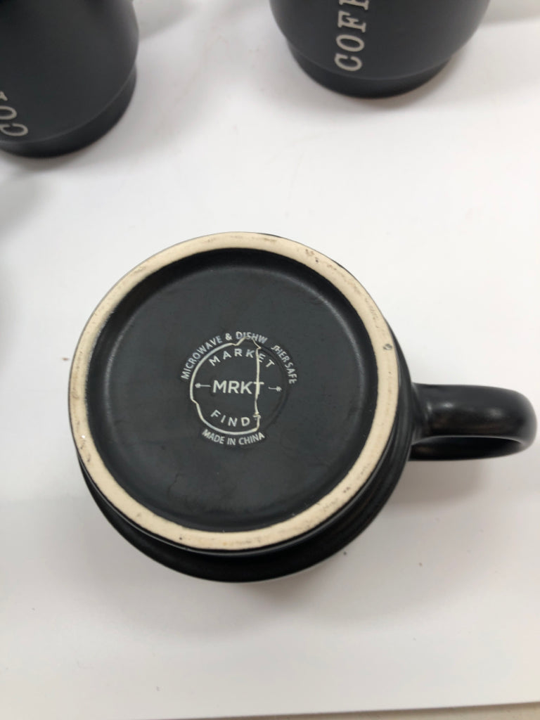 4 STACKABLE COFFEE MUGS.