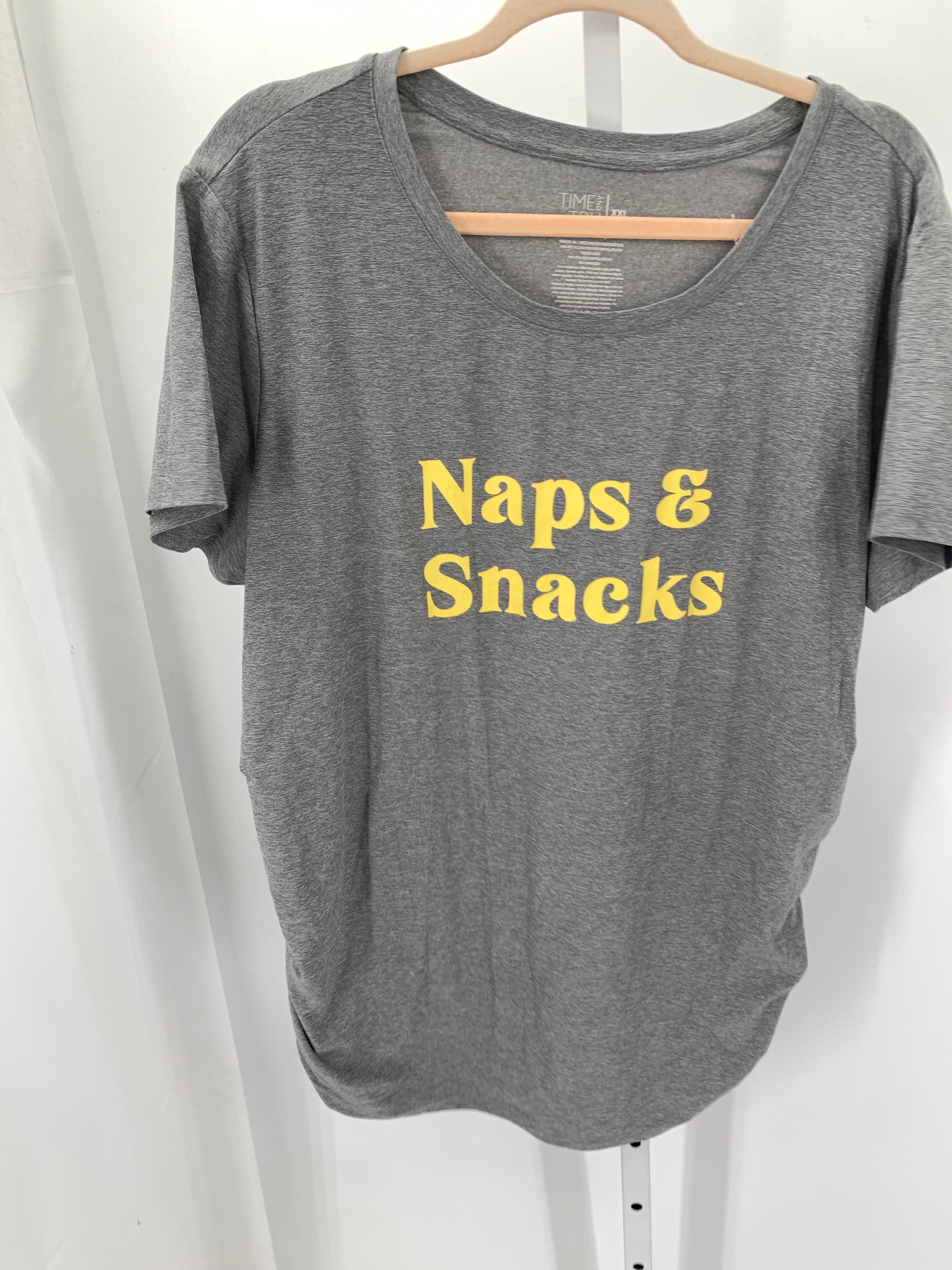 Time and Tru Grey Size XXL Maternity Short Sleeve Shirt